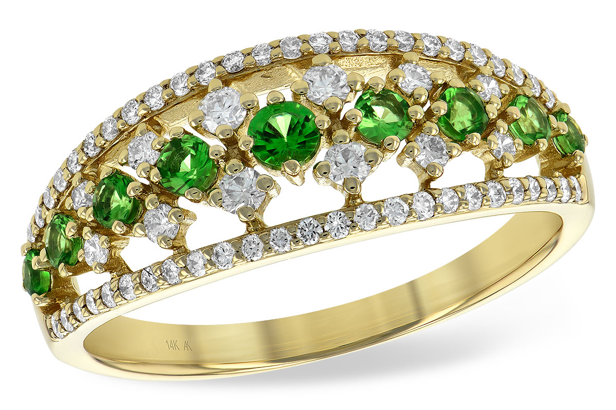 G208-91138: LDS RG .35 GREEN GARNET .67 TGW