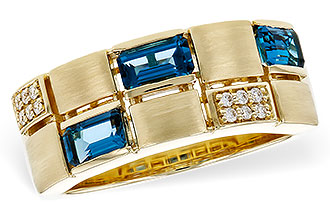 H293-52065: LDS RG .94 LONDON BLUE TOPAZ 1.00 TGW