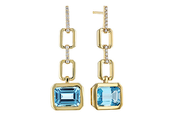 L293-50192: EARRINGS 3.20 BLUE TOPAZ 3.32 TGW (8x6MM BT)